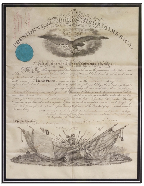 Abraham Lincoln Civil War Military Commission Signed as President -- With Full ''Abraham Lincoln'' Signature -- With PSA/DNA COA