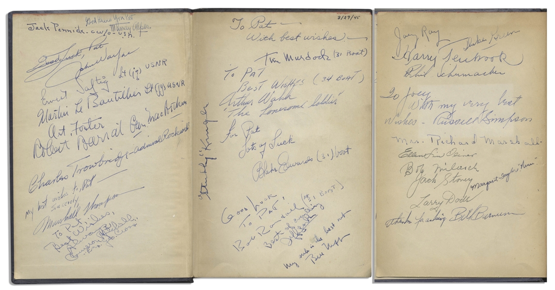 John Wayne and John Ford Cast-Signed Book for ''They Were Expendable''