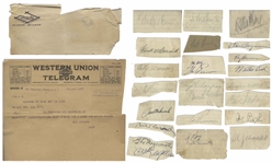 Large Signature by Babe Ruth -- Plus 30+ Baseball & Entertainment Autographs Including Edmund Gwenn, Boris Karloff, Carmen Miranda
