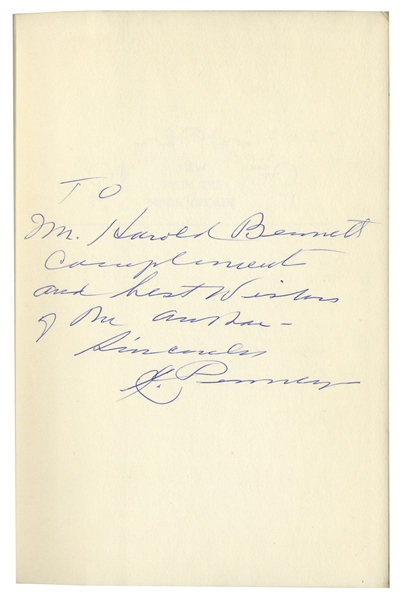 J.C. Penney Signed Autobiography -- ''View from the Ninth Decade'' -- ''Success has no secrets...''