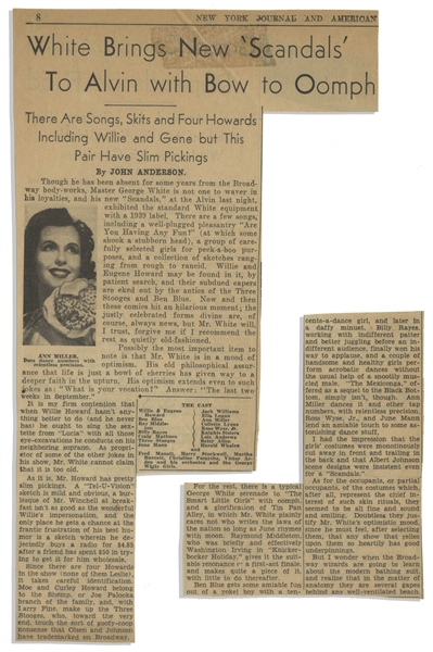 Moe Howard's Newspaper Clippings and Telegrams from 1935-1940 -- Dozens of Clippings & 5 Telegrams, Most Sent to Moe in 1939 When The Three Stooges Debuted in London -- Very Good Condition