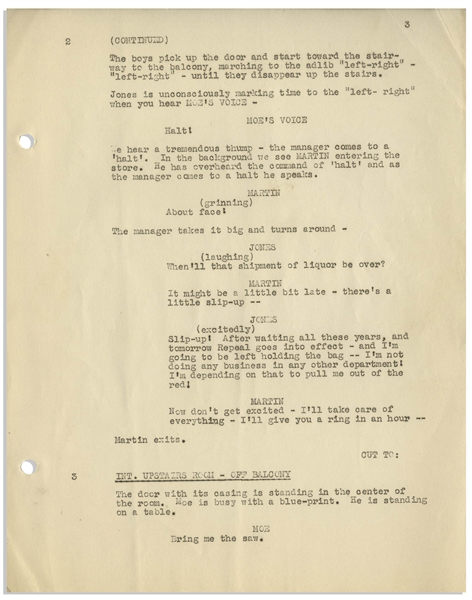 Moe Howard's 37pp. Script for The Three Stooges 1935 Film ''Pardon My Scotch'' -- Missing First Page, Else Very Good
