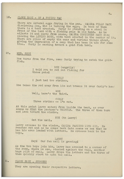 Moe Howard's 28pp. Script Dated May 1937 for The Three Stooges Film ''The Sitter Downers'' -- Very Good Condition
