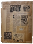 Circa 1937 Handbill Measuring 8.75'' x 6'', for a 3 Stooges Show, Glued to 18'' x 24'' Scrapbook Sheet With Moe's News Clippings From 1937 -- Chipping & Toning, Overall Good