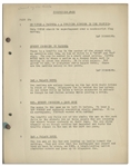 Moe Howard's 34pp. Script Dated October 1938 for The Three Stooges Film ''Saved by the Belle'' -- Missing Title Page, Else Very Good Condition