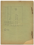 Moe Howard's 29pp. Script Dated April 1942 for The Three Stooges Film ''Sock-a-Bye Baby'' -- With Annotations & Drawings by Moe on Back Cover -- Very Good
