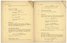 Moe Howard's 32pp. Script Dated May 1942 for the 1943 Stooges Film ''Back From the Front'', Working Title ''A Sailor's Mess'' -- Original Doodles on Cover -- Chipping & Archival Repair, Else Very Good