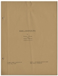 Moe Howard's 32pp. Script Dated July 1942 for The 1943 Three Stooges Film Three Little Twirps -- With Original Writing on Covers -- Archival Repair to Cover, Else Very Good Condition