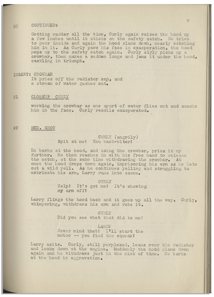 Moe Howard's 35pp. Script Dated February 1943 for The Three Stooges Film ''Higher Than a Kite'' -- With ''Alternate Ending'' Page -- Very Good Plus Condition