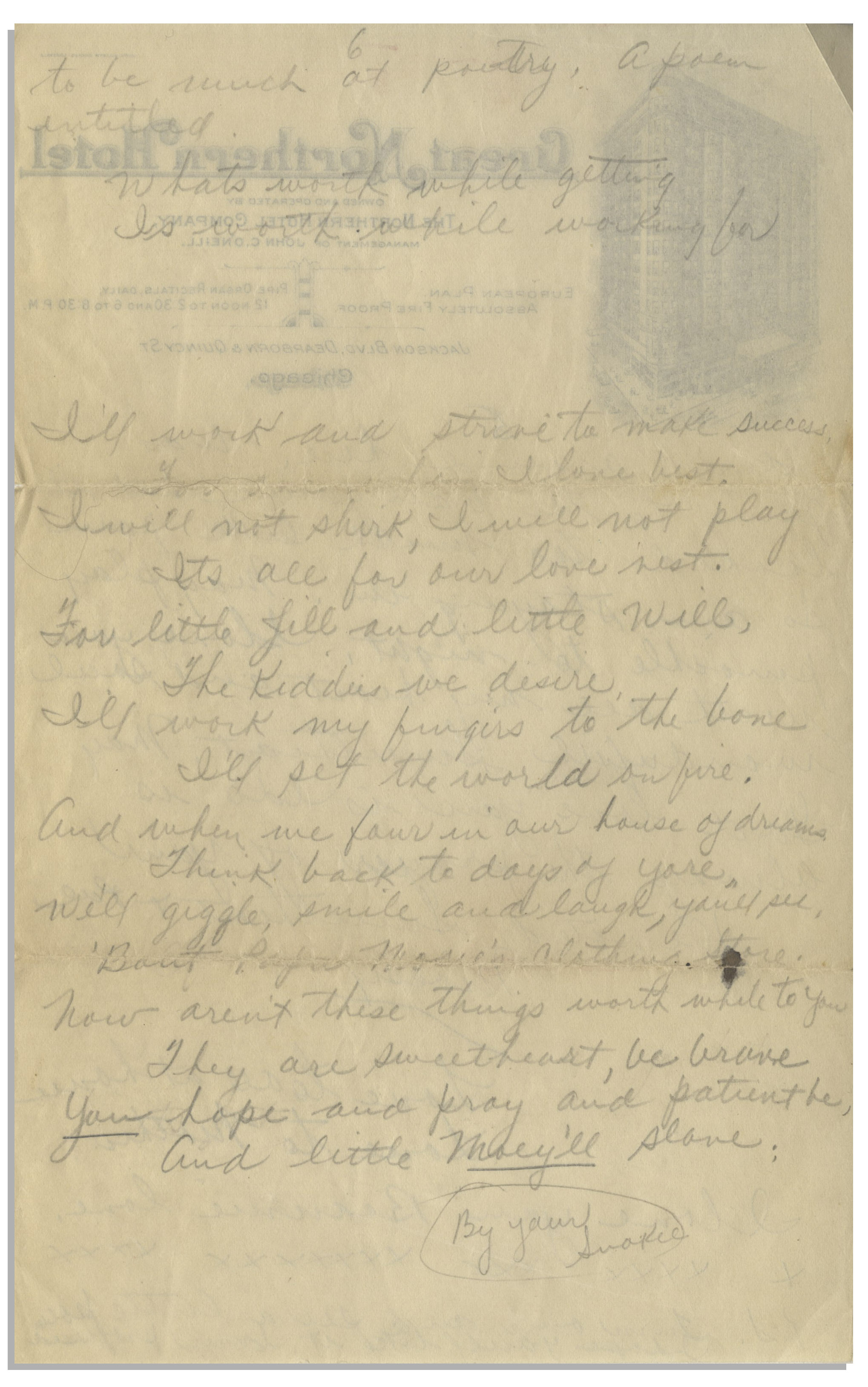 Lot Detail - Moe Howard's Handwritten Poem Signed ''Moesy'' to Helen ...