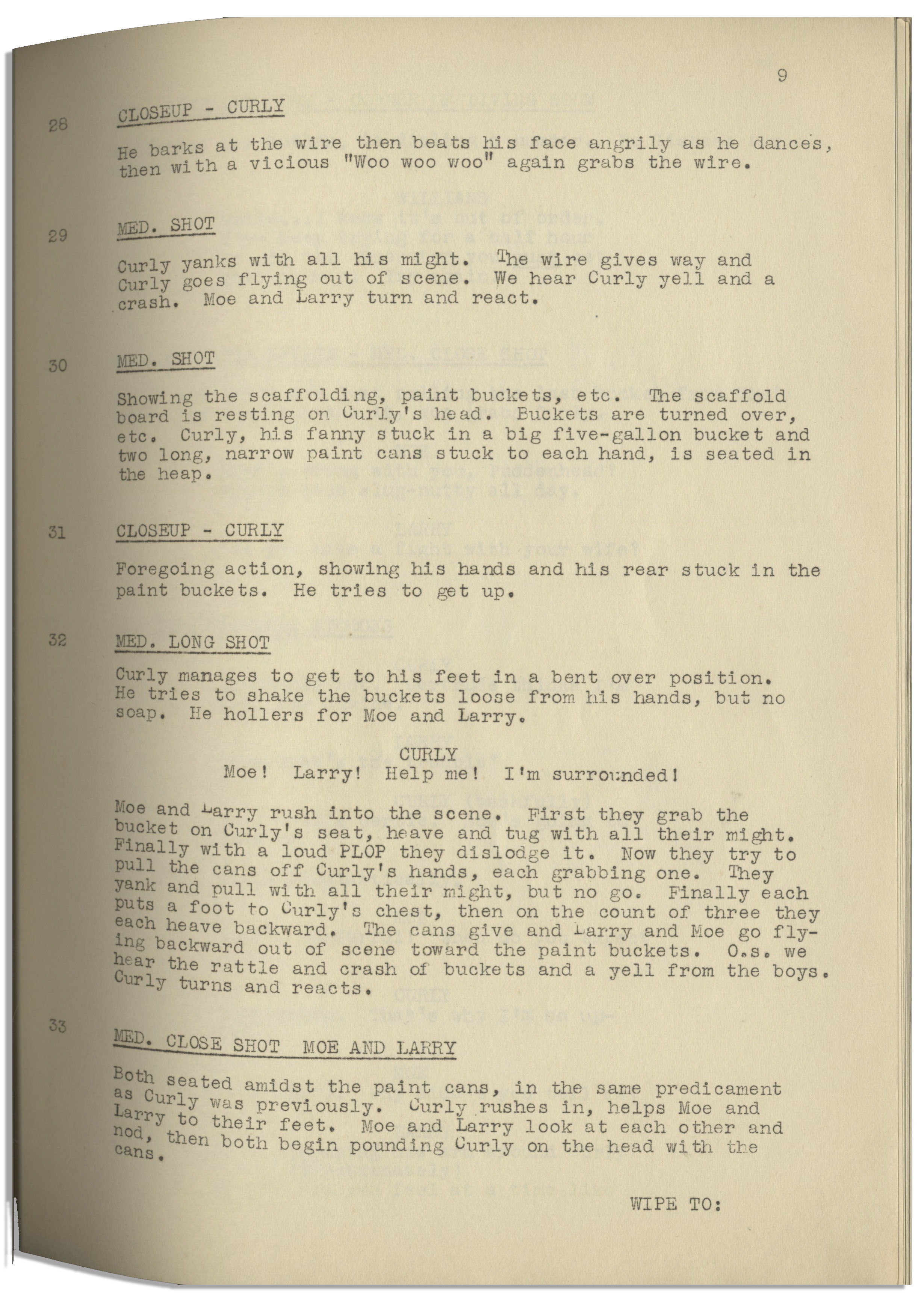 Three People Script Lot Detail - Moe Howard's 34pp. Script Dated January 1939 for The Three ...