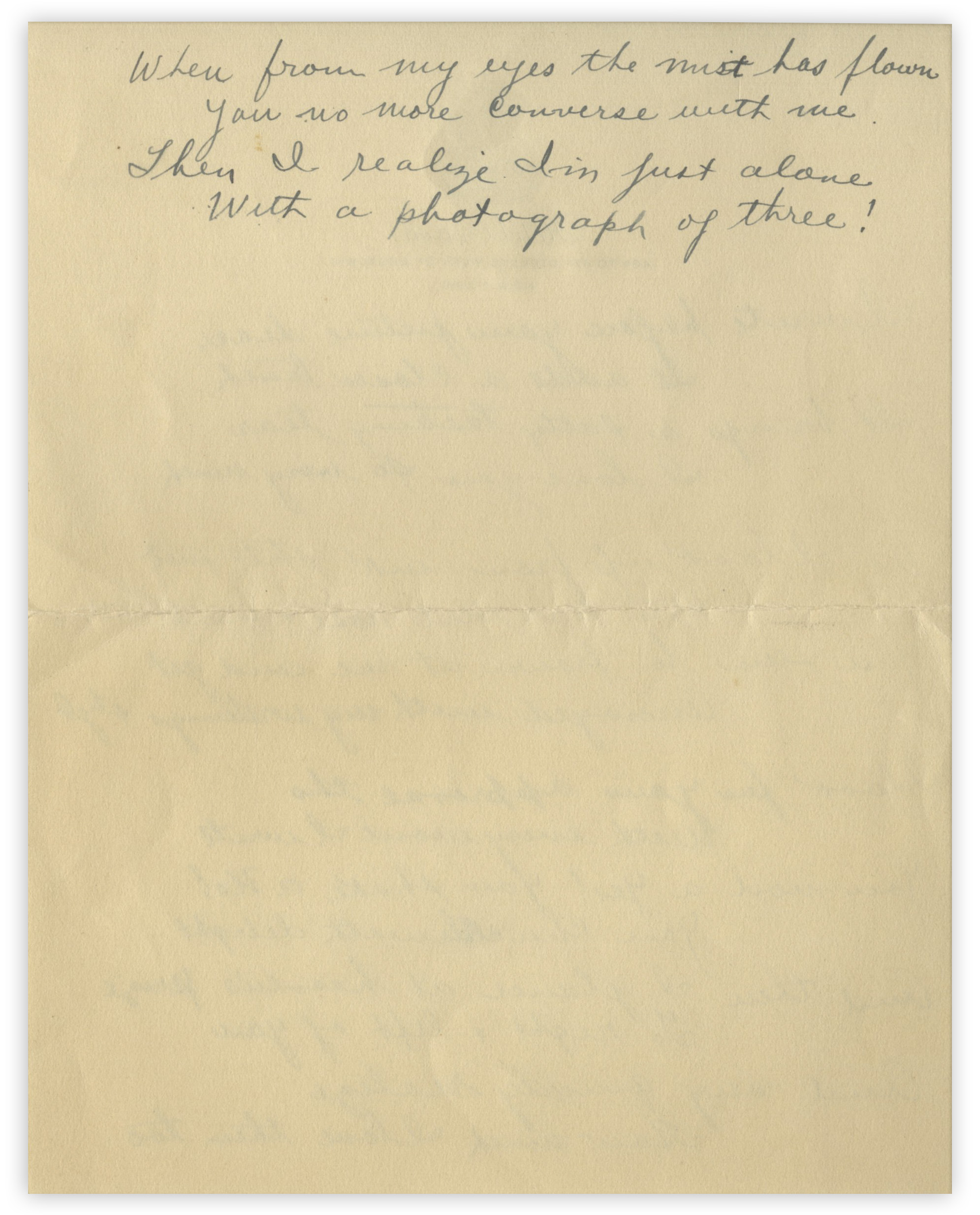 Handwrite Poem Lot Detail - Moe Howard Handwritten Poem to His Wife, Written on Hotel ...