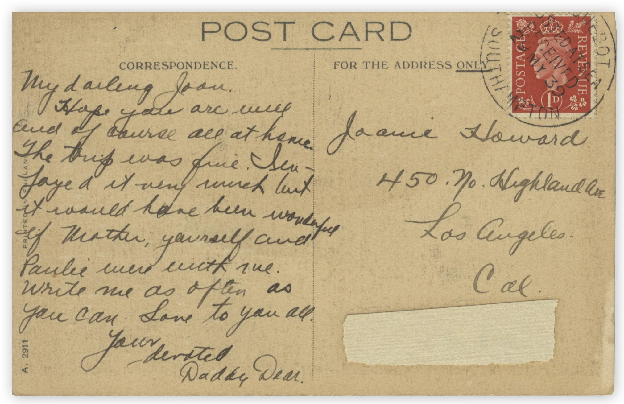 Lot Detail - Moe Howard Autograph Postcard Signed From 1939 Aboard the ...