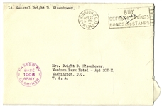 Dwight Eisenhower WWII Autograph Letter Signed -- ''...I've dashed from here to there & back again until I'm dizzy...'' -- Eisenhower Signs DE, Then Scratches It Out, Writing ''Ike'' to His Wife...