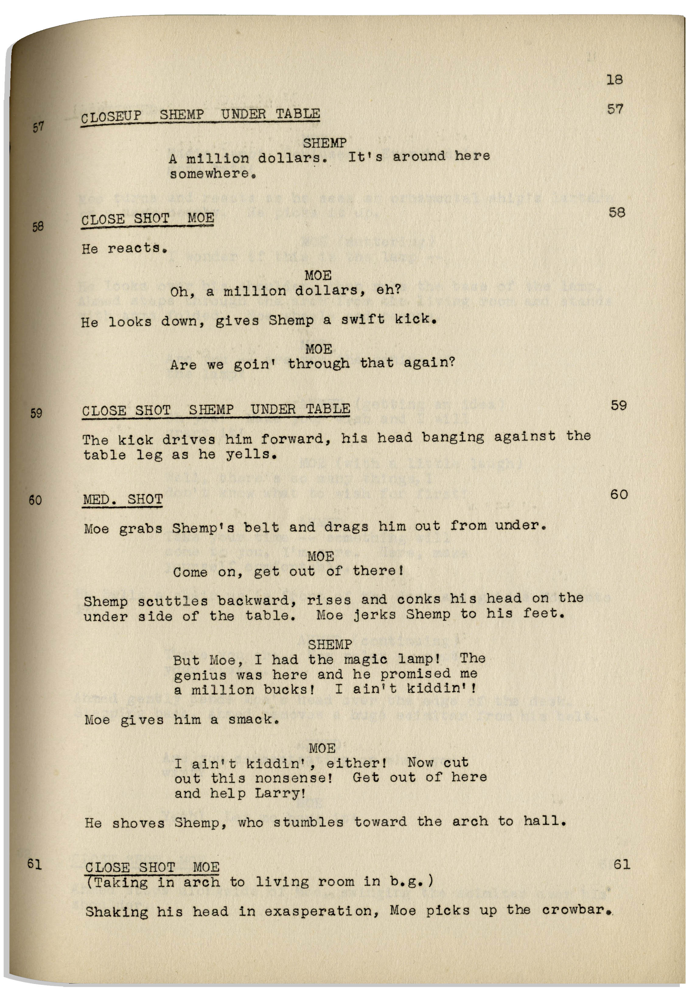 Lot Detail - Moe Howard's 27pp. Script Dated November 1949 for The ...