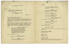 Moe Howard's 21pp. Script Dated April 1952 for The Three Stooges Film ''Cuckoo on a Choo Choo'', Working Title ''A Train Called Schmow'' -- Signed by Moe on Cover -- Mild Dampstaining, Else Near Fine