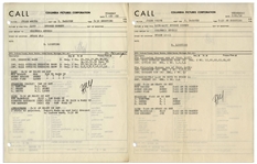 Moe Howard's 12pp. Script Dated May 1952 for The Three Stooges Film ''Booty and the Beast'' -- Signed by Moe on Cover & Additional 5pp. Annotated Shooting Schedule & Call Sheets -- Very Good Plus