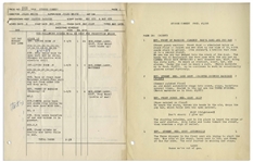 Moe Howard's 12pp. Script Dated May 1952 for The Three Stooges Film ''Booty and the Beast'' -- Signed by Moe on Cover & Additional 5pp. Annotated Shooting Schedule & Call Sheets -- Very Good Plus