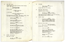 Moe Howard's 25pp. Script for the Stooges 1952 Film ''Three Dark Horses'' -- Signed by Moe on Cover & With His Edits, Some Signed -- Plus 12pp. of Script Changes, Call Sheets, Shot Lists -- Very Good
