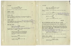 Moe Howard's 22pp. Script Dated May 1953 for The Three Stooges Film ''Spooks!'' -- With Annotations in Moe's Hand Including His Signatures, & Additional 2pp. Shot List & Call Sheet -- Very Good