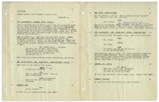 Moe Howard's 22pp. Script Dated May 1953 for The Three Stooges Film ''Spooks!'' -- With Annotations in Moe's Hand Including His Signatures, & Additional 2pp. Shot List & Call Sheet -- Very Good