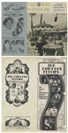 Lot of Three Binders With Over 225 Sleeves of Moe's Three Stooges News Clippings, Along With Programs & Adverts of Their Appearances, From the Curly Joe Era -- Some Notated by Moe -- Very Good Plus