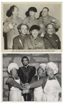 Moe Howard's Lot of 100 Glossy 10'' x 8'' Photos of the Three Stooges With Curly Joe -- From Their Films, Appearances, Some Candid -- Some Trimmed & Glued to Paper, Overall Very Good