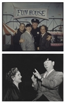 Moe Howard's Lot of 100 Glossy 10'' x 8'' Photos of the Three Stooges With Curly Joe -- From Their Films, Appearances, Some Candid -- Some Trimmed & Glued to Paper, Overall Very Good