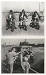 Moe Howard's Lot of 100 Glossy 10'' x 8'' Photos of the Three Stooges With Curly Joe -- From Their Films, Appearances, Some Candid -- Some Trimmed & Glued to Paper, Overall Very Good