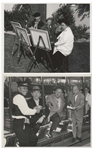 Moe Howard's Lot of 100 Glossy 10'' x 8'' Photos of the Three Stooges With Curly Joe -- From Their Films, Appearances, Some Candid -- Some Trimmed & Glued to Paper, Overall Very Good