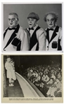 Moe Howard's Lot of 100 Glossy Photos During the Curly Joe Era -- Most From Their Films, Some of Three Stooges Appearances, Etc. -- 94 Measure 10 x 8, Six Approximately 7 x 9 -- Very Good