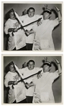 Moe Howard's Lot of 100 Glossy Photos During the Curly Joe Era -- Most From Their Films, Some of Three Stooges Appearances, Etc. -- 94 Measure 10 x 8, Six Approximately 7 x 9 -- Very Good