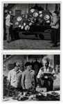 Moe Howard's Lot of 100 Glossy Photos During the Curly Joe Era -- Most From Their Films, Some of Three Stooges Appearances, Etc. -- 94 Measure 10 x 8, Six Approximately 7 x 9 -- Very Good