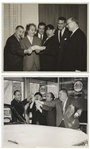 Moe Howard's Lot of 100 Photos From the Curly Joe Era -- Some Candid, Some From Three Stooges Films & Appearances, Cartoon Characters, Etc. -- 10'' x 8'' Except for a Few -- Very Good Plus