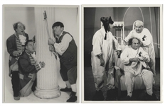 Moe Howard's Lot of 100 Photos From the Curly Joe Era -- Some Candid, Some From Three Stooges Films & Appearances, Cartoon Characters, Etc. -- 10'' x 8'' Except for a Few -- Very Good Plus