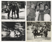 Moe Howard's Lot of 100 Glossy 10'' x 8'' Photos of the Three Stooges With Curly Joe -- Most All From Their Films, a Few From Appearances -- Very Good Plus
