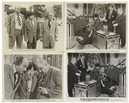 Moe Howard's Lot of 100 Glossy 10'' x 8'' Photos of the Three Stooges With Curly Joe -- Most All From Their Films, a Few From Appearances -- Very Good Plus