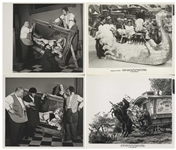 Moe Howard's Lot of 100 Glossy 10'' x 8'' Photos of the Three Stooges With Curly Joe -- Most All From Their Films, a Few From Appearances -- Very Good Plus