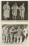 Moe Howard's Lot of 100 Glossy 10'' x 8'' Photos of the Three Stooges With Curly Joe -- Most All From Their Films, a Few From Appearances -- Very Good Plus