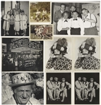Moe Howard's Lot of 100 Photos During the Curly Joe Era -- Some Candid, Some of Three Stooges Appearances, Three Stooges Cartoon Characters, Etc. -- Varying Sizes, Most 10'' x 8'' -- Very Good