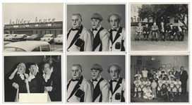 Moe Howard's Lot of 100 Photos During the Curly Joe Era -- Some Candid, Some of Three Stooges Appearances, Three Stooges Cartoon Characters, Etc. -- Varying Sizes, Most 10'' x 8'' -- Very Good