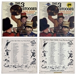 Lot of 11 Vinyl Records With Three Stooges Recordings for Children -- Circa 1960s With Curly Joe -- Plus Flyer Promoting Their Albums -- Not Played, But Albums Appear Very Good With Some Unopened