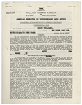 The Three Stooges AFTRA Contract Signed by Moe Howard, Larry Fine & Joe DeRita From March 1963 With William Morris Agency -- 4pp. on 2 Sheets, Measuring 8.5'' x 11'' -- Very Good