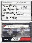 Lot of 7 Cassette Tapes, Mostly Interviews From the 1970s With One From the Mike Douglas Show, One Labeled ''Curly Moe Voices / Stooge Comedy (Sound)'', Moe Giving a Speech in Boston -- Very Good