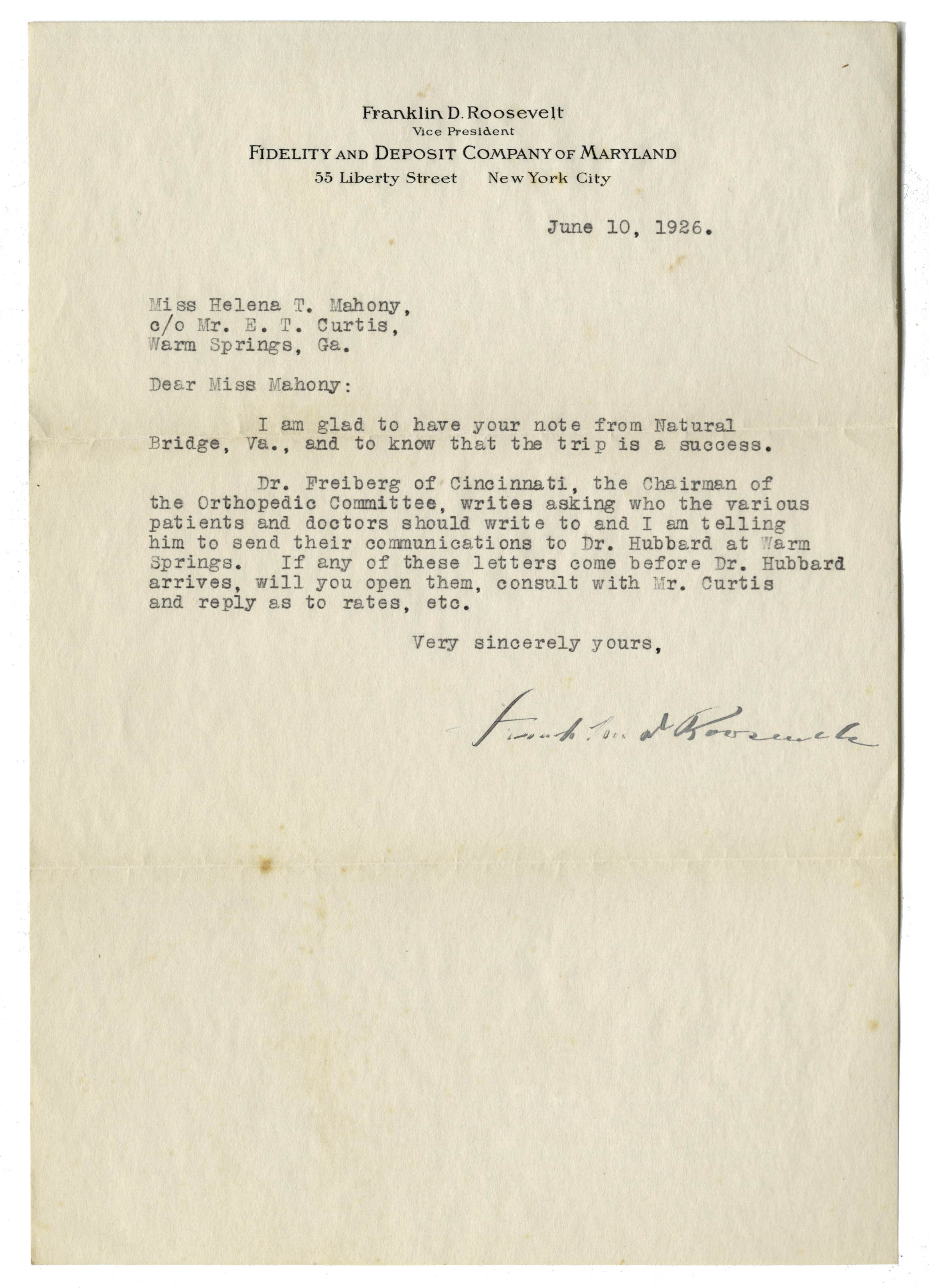 Lot Detail - Franklin D. Roosevelt Letter Signed in Full, ''Franklin D ...