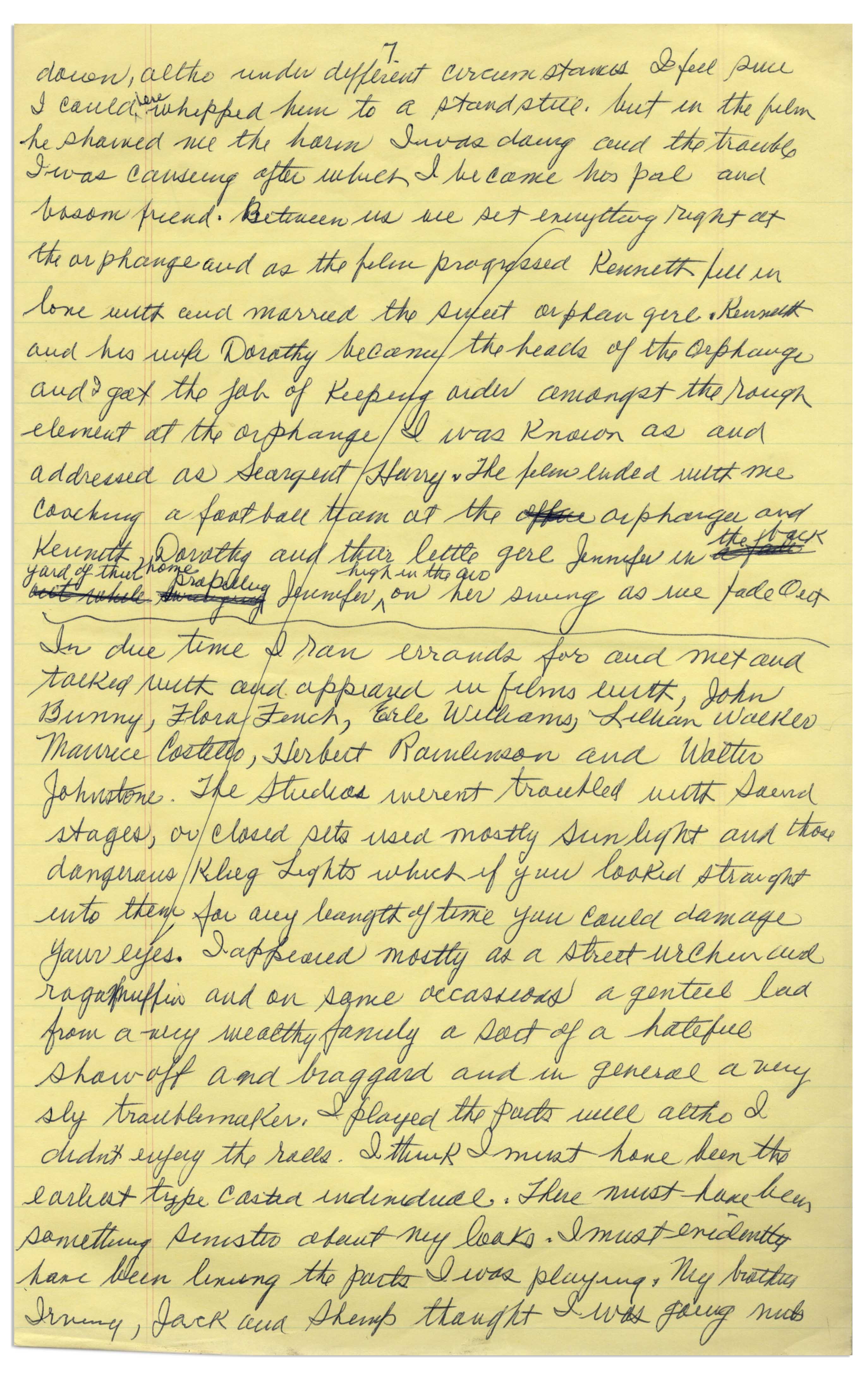 Lot Detail - Moe Howard's Handwritten Manuscript Page When Writing His ...