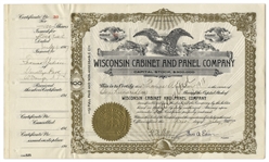 Thomas Edison Twice-Signed Stock Certificate
