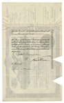 Thomas Edison Twice-Signed Stock Certificate