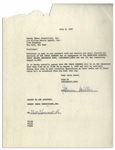 Moe Howard Lot of 2 Signed Agreements From 1959 With Coney Island Amusement Park in Cincinnati Regarding Three Stooges Performances -- Measures 8.5'' x 11'' (Good Condition) & 8.5'' x 17'' (Very Good)