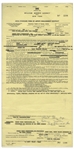 Moe Howard Lot of 2 Signed Agreements From 1959 With Coney Island Amusement Park in Cincinnati Regarding Three Stooges Performances -- Measures 8.5'' x 11'' (Good Condition) & 8.5'' x 17'' (Very Good)